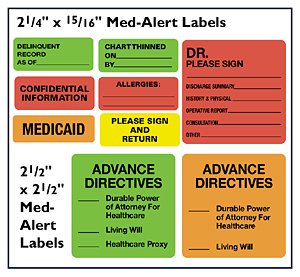 Pre-Printed Label Barkley Allergy Alert White Paper Allergic Red Alert Label 1-3/8 X 5-3/8 Inch