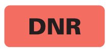 Pre-Printed Label Med-Alert Auxiliary Label Fluorescent Red Paper DNR Black Alert Label 15/16 X 2-1/4 Inch