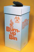 Biohazard Waste Box Burn-up Bin Biohazard Symbol / Burn Graphics 11 gal. White 12 X 12 X 27 Inch