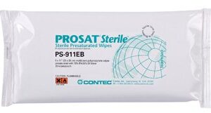 Surface Disinfectant Cleaner PROSAT Sterile Premoistened Cleanroom Manual Pull Wipe 30 Count Soft Pack Alcohol Scent Sterile
