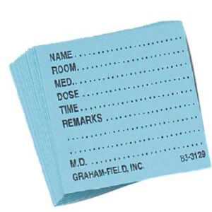 Medicine Card Grafco White, 1-1/2 X 1-3/4 Inch