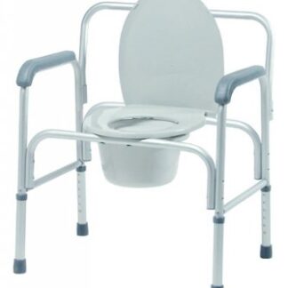 3-in-1 Commode Chair Lumex Fixed Arms Aluminum Frame Back Bar 14 Inch Seat Width 400 lbs. Weight Capacity