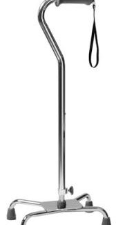 Large Base Quad Cane Lumex Silver Collection Low Profile with Ortho-Ease Grip Steel 30 to 39 Inch Height Silver