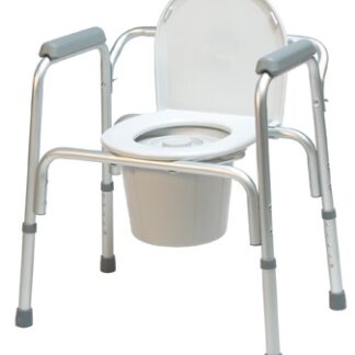 3-in-1 Commode Chair Lumex Padded Fixed Arms Aluminum Frame Removable Backrest 13-1/2 Inch Seat Width 300 lbs. Weight Capacity