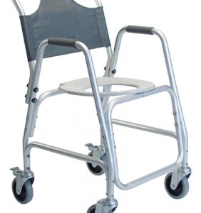 Commode / Shower Chair Lumex Padded Fixed Arms Aluminum Frame Removable Backrest 14 Inch Seat Width 250 lbs. Weight Capacity