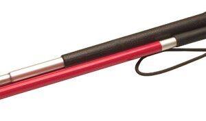 Folding Cane For The Blind Lumex Aluminum 46 Inch Height White / Red