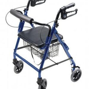 4 Wheel Rollator Lumex Walkabout Hemi Royal Blue Adjustable Height / Folding Aluminum Frame