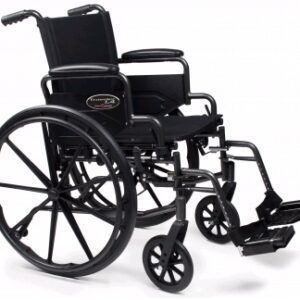 Lightweight Wheelchair Traveler L4 High Strength Dual Axle Desk Length Arm Swing-Away Footrest Black Upholstery 18 Inch Seat Width Adult 250 lbs. Weight Capacity