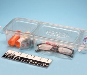 Patient Belongings Container HCL 3 X 5-1/4 X 12-1/4 Inch Plastic Hinged Lid Clear