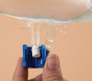 Additive Port Cap Polypropylene Snap Cap Light Blue For Baxter Viaflex Bags NonSterile