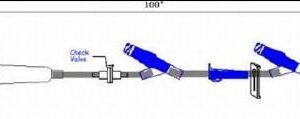 Primary IV Administration Set ICU Gravity 2 Ports 15 Drops / mL Drip Rate Without Filter 100 Inch Tubing Solution