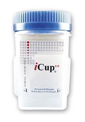 Drugs of Abuse Test Kit iCup A.D. COC, mAMP/MET, OPI, PCP, THC (OX, pH, SG) 25 Tests CLIA Non-Waived