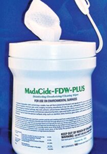 Surface Disinfectant Cleaner MadaCide-FDW-Plus Premoistened Alcohol Based Manual Pull Wipe 160 Count Canister Alcohol Scent NonSterile