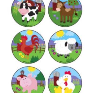 Kids Love Stickers 90 per Pack Baby Barnyard Animals , Assorted Sticker 2-1/2 Inch