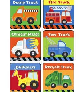 MiniBadges 90 per Pack Toy Trucks Sticker 2-1/2 Inch