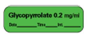 Drug Label PDC Anesthesia Label Glycopyrrolate 0.2 mg/mL Date_Time_Int_ Green 1/2 X 1-1/2 Inch