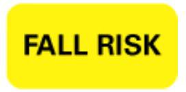 Pre-Printed Label pdc Auxiliary Label Yellow Fall Risk Black Alert Label 1-1/2 X 3/4 Inch