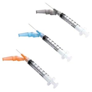 Safety Hypodermic Syringe with Needle Needle-Pro EDGE 3 mL 1 Inch 25 Gauge Hinged Safety Needle Regular Wall