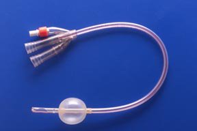 Foley Catheter Soft Simplastic 3-Way Couvelaire Tip 30 cc Balloon 22 Fr. PVC