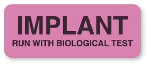 Pre-Printed Label UAL Laboratory Use Red Paper Implant Run with Biological Test Black Lab / Specimen 7/8 X 2-1/4 Inch