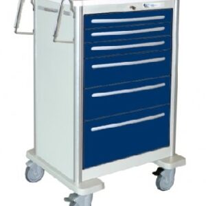Treatment Cart Aluminum 29 X 45 X 24.5 Inch Light Gray / Dark Blue 3 Drawers, 3 Inch / 2 Drawers, 6 Inch / 1 Drawer, 9 Inch